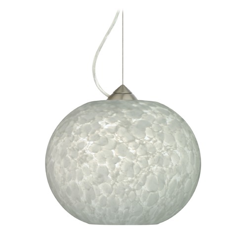 Besa Lighting Luna Satin Nickel LED Pendant Light with Globe Shade