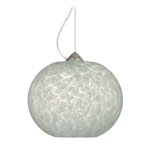 Besa Lighting Besa Lighting Luna Satin Nickel LED Pendant Light with Globe Shade 1KX-477619-LED-SN