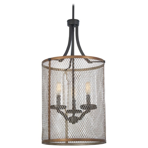 Smoked Iron with Aged Gold Pendant by Minka Lavery