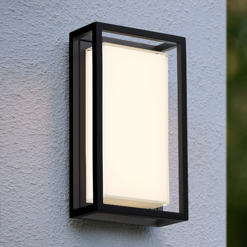 Modern Forms by WAC Lighting Modern Forms Framed Black LED Outdoor Wall Light 3000K 1663LM WS-W73620-BK