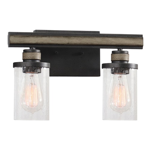 Elk Lighting Elk Lighting Beaufort Anvil Iron, Distressed Antique Graywood Bathroom Light 89153/2