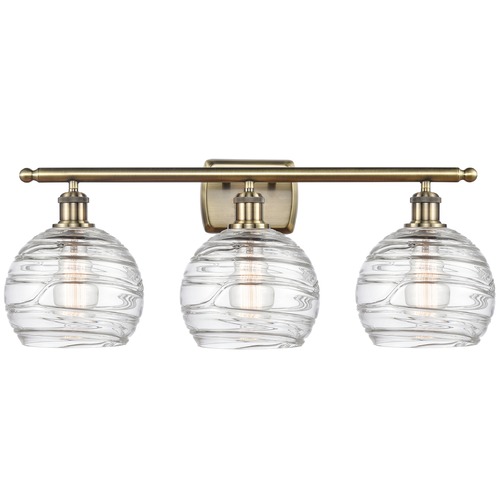 Innovations Lighting Innovations Lighting Deco Swirl Antique Brass Bathroom Light 516-3W-AB-G1213-8