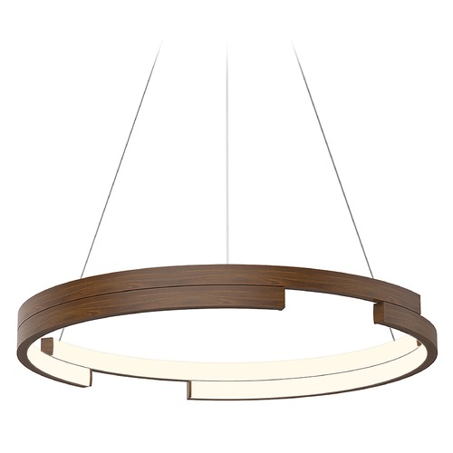 Anello Minor 19-Inch LED Pendant in Walnut by Kuzco Lighting