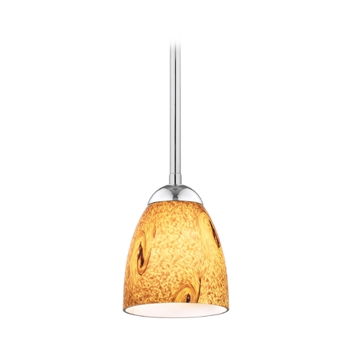 Design Classics Lighting Modern Mini-Pendant Light with Brown Art Glass 581-26 GL1001MB