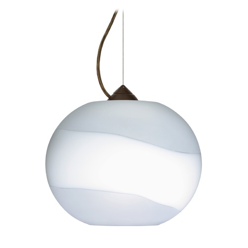 Besa Lighting Besa Lighting Luna Frosted Glass Bronze LED Pendant Light 1KX-477699-LED-BR