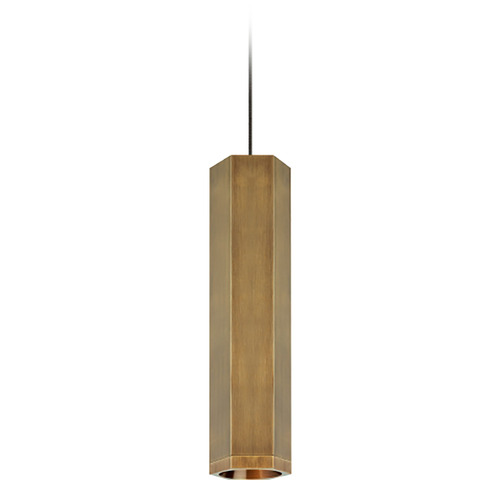 Visual Comfort Modern Collection Blok Small MonoRail Pendant in Aged Brass by Visual Comfort Modern 700MOBLKSRR
