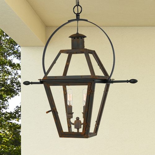 Rue De Royal Industrial Bronze Outdoor Hanging Light by Quoizel Lighting