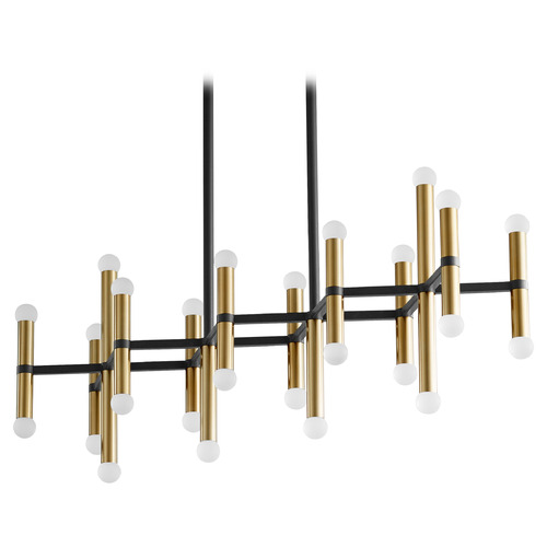 Oxygen Nero 33.5-Inch LED Linear Pendant in Black & Brass by Oxygen Lighting 3-686-1540
