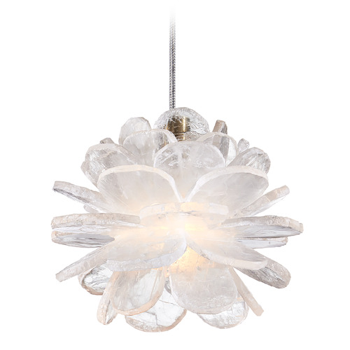 Currey and Company Clarity Brass Mini-Pendant Light with Abstract Shade