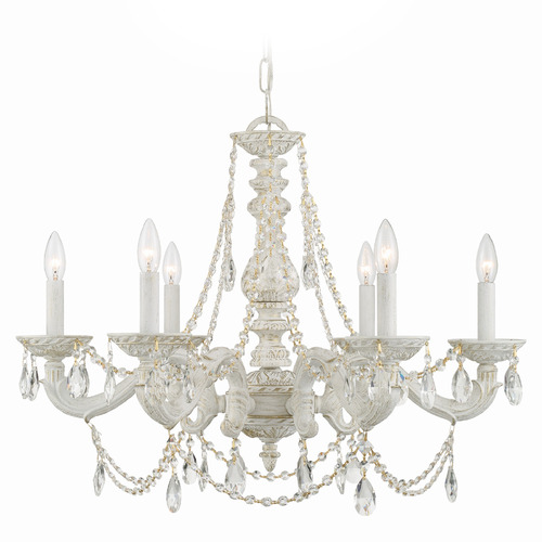 Crystorama Lighting Paris Market Antique White Crystal Chandelier
