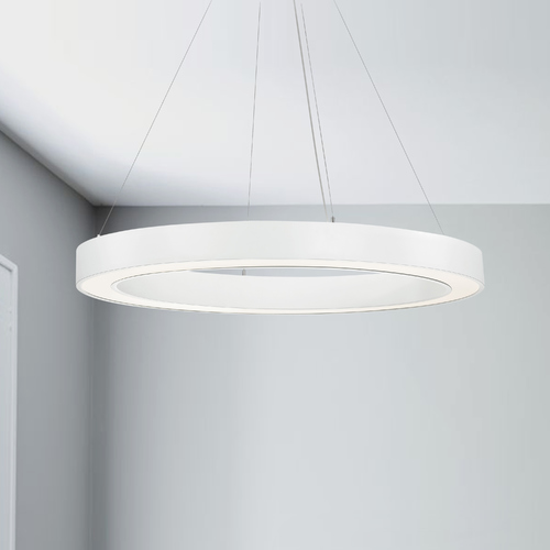 47.25-Inch Diameter Modern White LED Drum Pendant Light 3000K 7570 Lumens