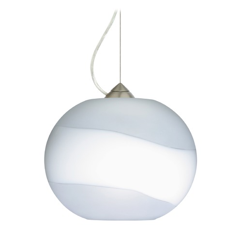 Besa Lighting Besa Lighting Luna Frosted Glass Satin Nickel LED Pendant Light 1KX-477699-LED-SN