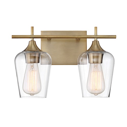 Octave 13.75-Inch Vanity Light in Warm Brass by Savoy House