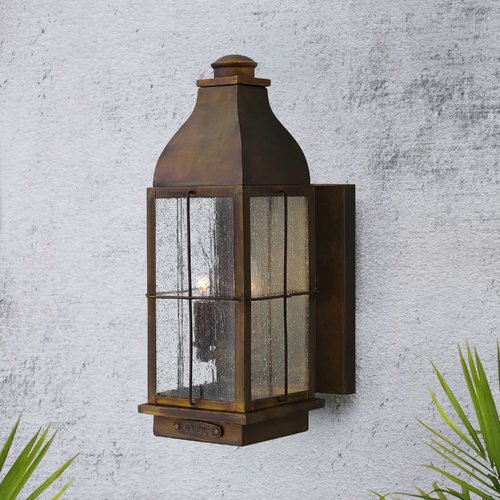 Seeded Glass Bronze LED Outdoor Wall Light by Hinkley Lighting