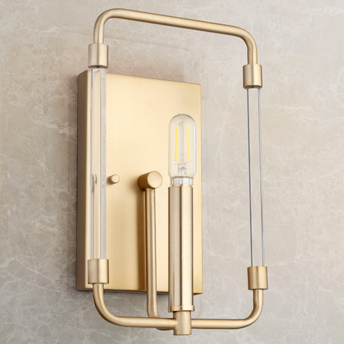 Optic Aged Brass Sconce by Quorum Lighting