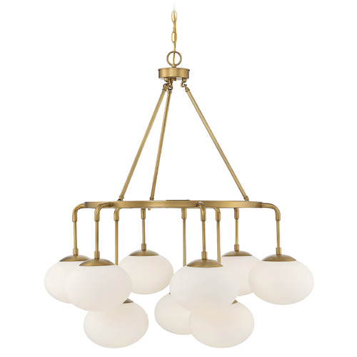 Meridian 34-Inch Round Chandelier in Natural Brass by Meridian M10098NB