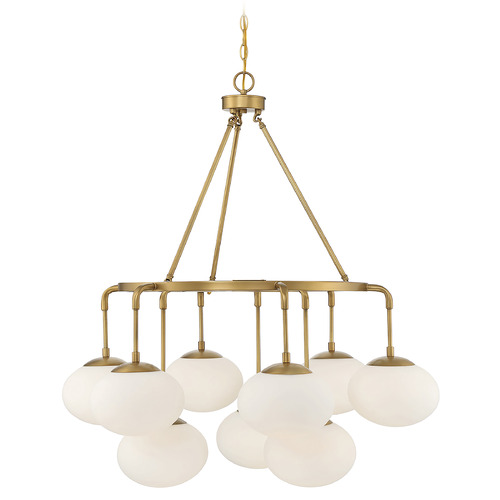 34-Inch Round Chandelier in Natural Brass by Meridian