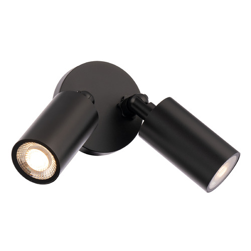 Cylinder Double LED Outdoor Wall Sconce in Black by WAC Lighting