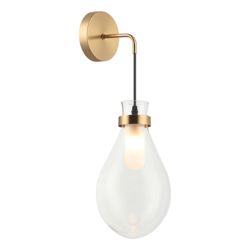 Matteo Lighting Seranna Aged Gold Brass Sconce by Matteo Lighting W31901AG
