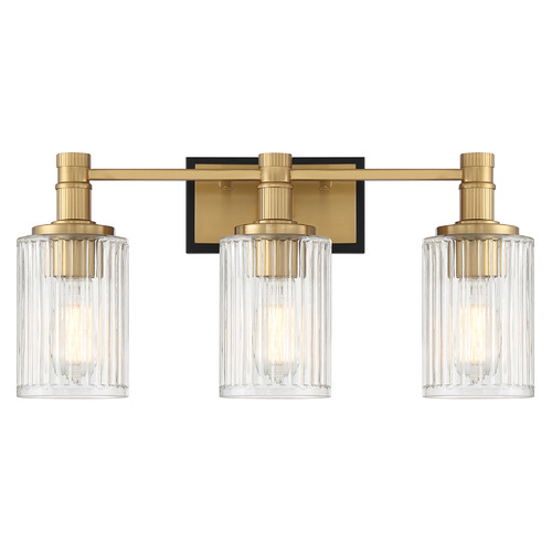 Savoy House Lighting Concord Matte Black with Warm Brass Bathroom Light