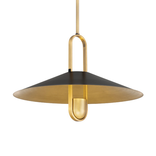 Goldenridge 20-Inch Pendant in Brass & Matte Black by Minka Lavery