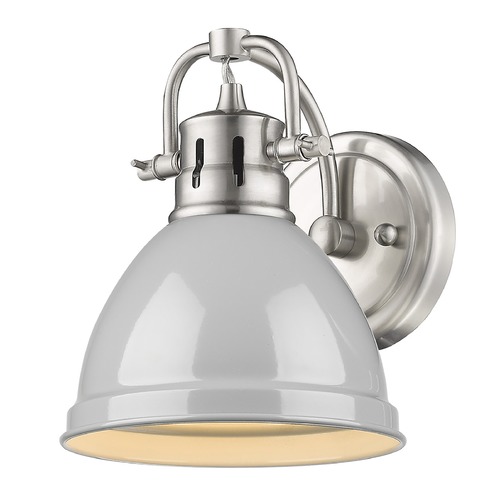 Golden Lighting Duncan Wall Sconce in Pewter & Gray by Golden Lighting 3602-BA1PW-GY