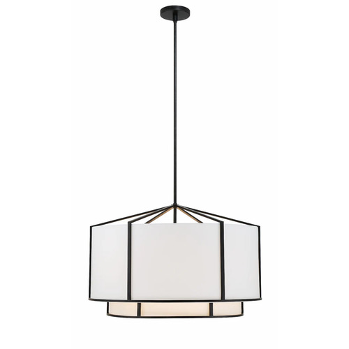 Carlyn 28-Inch Silk Chandelier in Black by Crystorama Lighting