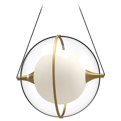 Aries Brushed Gold LED Pendant by Kuzco Lighting