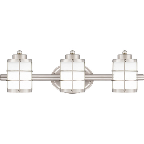 Hazlett Brushed Nickel Bathroom Light by Quoizel Lighting