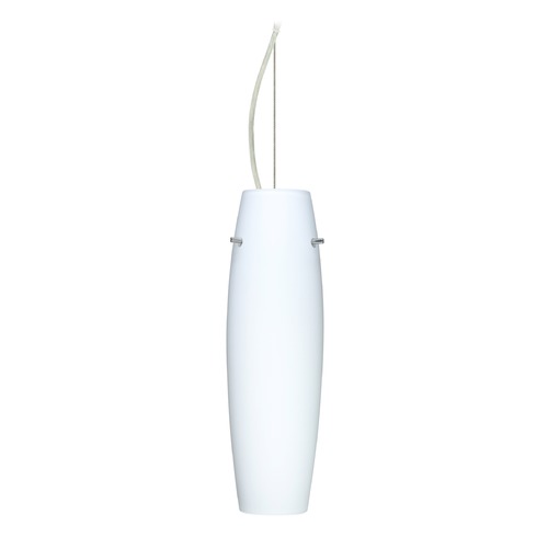 Besa Lighting Suzi Satin Nickel LED Pendant Light with Oblong Shade