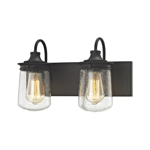 Elk Lighting Seeded Glass Bathroom Light Oil Rubbed Bronze Elk Lighting 81211/2