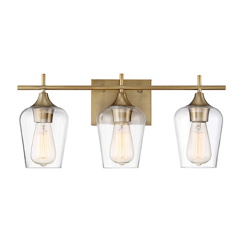 Octave 20.88-Inch Warm Brass Bathroom Light by Savoy House