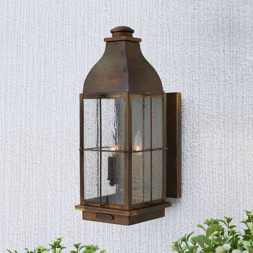 Hinkley Seeded Glass Bronze LED Outdoor Wall Light by Hinkley 2045SN-LL