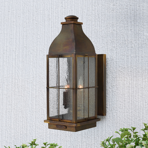 Seeded Glass Bronze LED Outdoor Wall Light by Hinkley Lighting