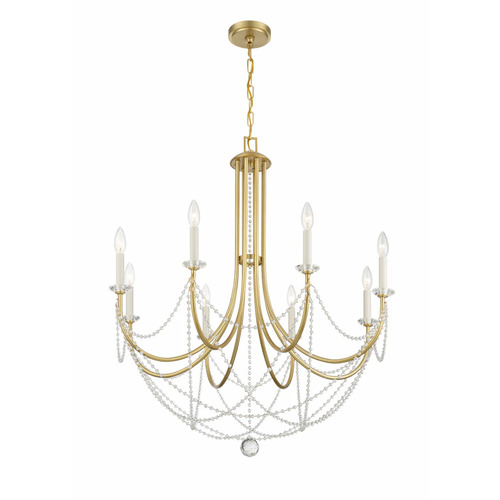 Delilah 31.50-Inch Chandelier in Aged Brass by Crystorama Lighting
