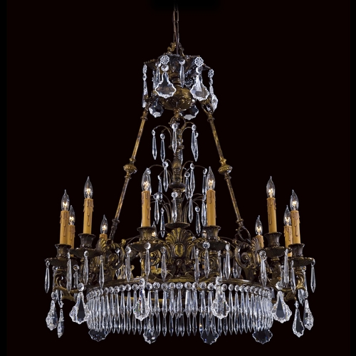 Crystal Chandelier in Brass by Metropolitan Lighting