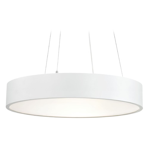 23.62-Inch Diameter Modern White LED Drum Pendant Light 3000K 4600 Lumens