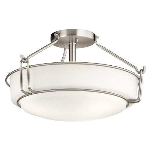 Transitional Semi-Flush Mount Light Brushed Nickel Alkire by Kichler Lighting