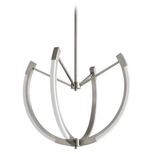 Utopia 28-Inch LED Chandelier in Satin Nickel by Oxygen Lighting
