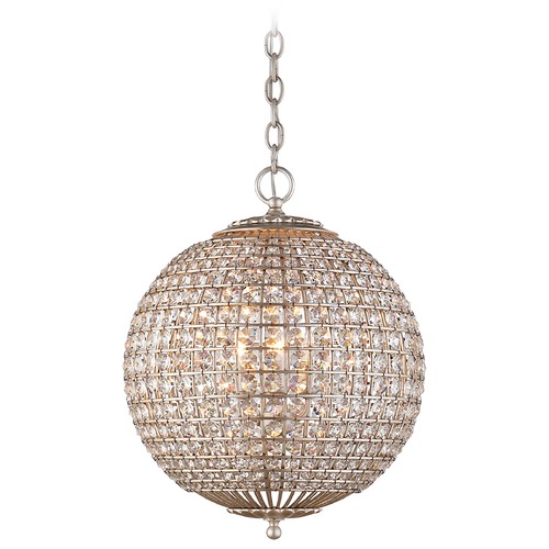 Visual Comfort Signature Collection Aerin Renwick Small Orb Chandelier in Silver Leaf by Visual Comfort ARN5100BSLCG