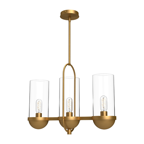 Alora Lighting Cyrus Aged Gold Island Light with Cylindrical Shade