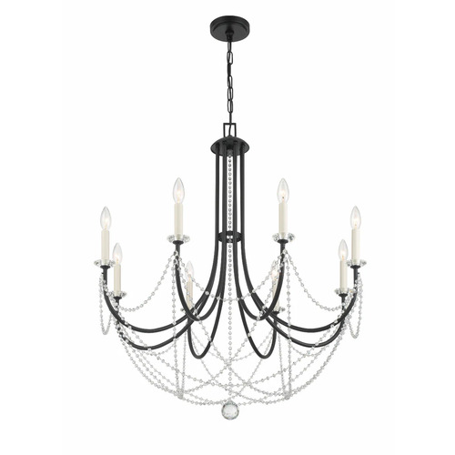 Crystorama Lighting Delilah 31.50-Inch Chandelier in Matte Black by Crystorama Lighting DEL-90808-MK