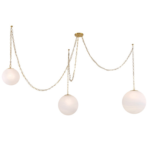 Minka Lavery Marbelle Legacy Brass Swag Light with Globe Shade