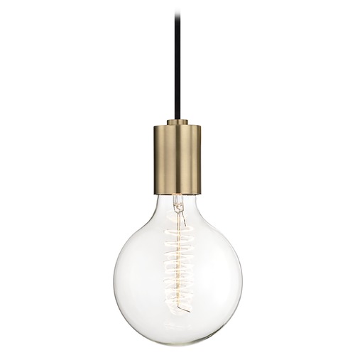 Mitzi by Hudson Valley Ava Aged Brass Mini Pendant by Mitzi by Hudson Valley H109701-AGB