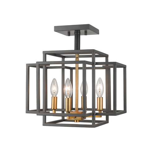 Z-Lite Titania Bronze & Olde Brass Semi-Flush Mount by Z-Lite 454SF-BRZ-OBR