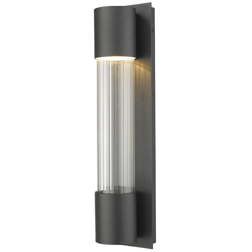 Z-Lite Striate Black LED Outdoor Wall Light by Z-Lite 575M-BK-LED