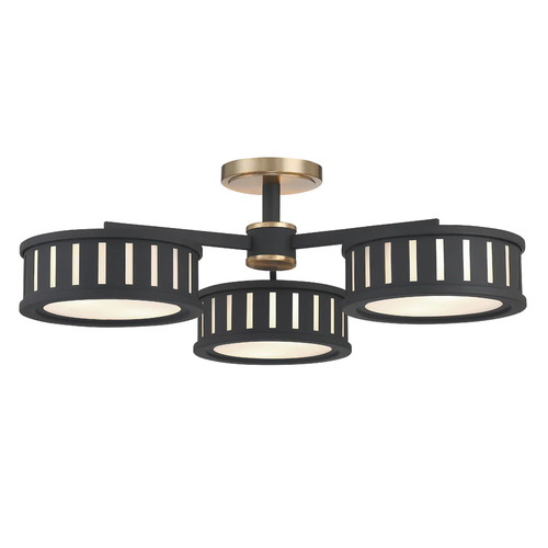 Kendal 6-Light Semi-Flush Mount in Gold & Black by Crystorama Lighting