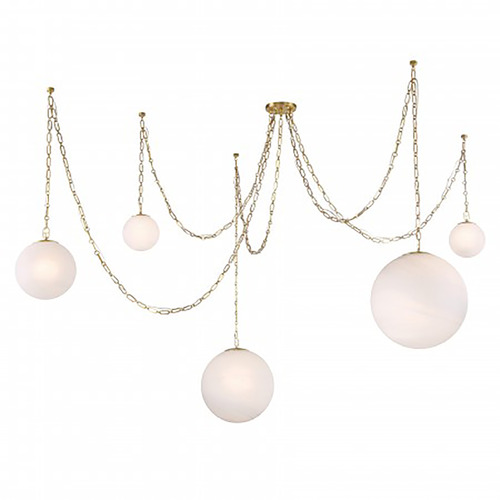 Minka Lavery Marbelle Legacy Brass Swag Light with Globe Shade