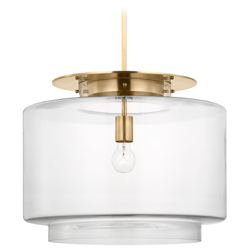 Elias Antique Brass Clear Glass Chandelier
