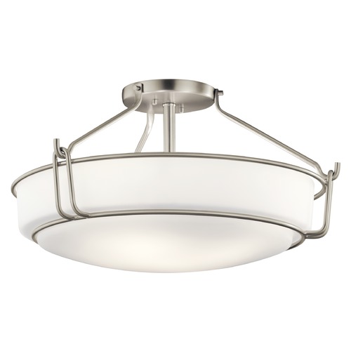 Kichler Lighting Transitional Semi-Flush Mount Light Brushed Nickel Alkire by Kichler Lighting 44086NI